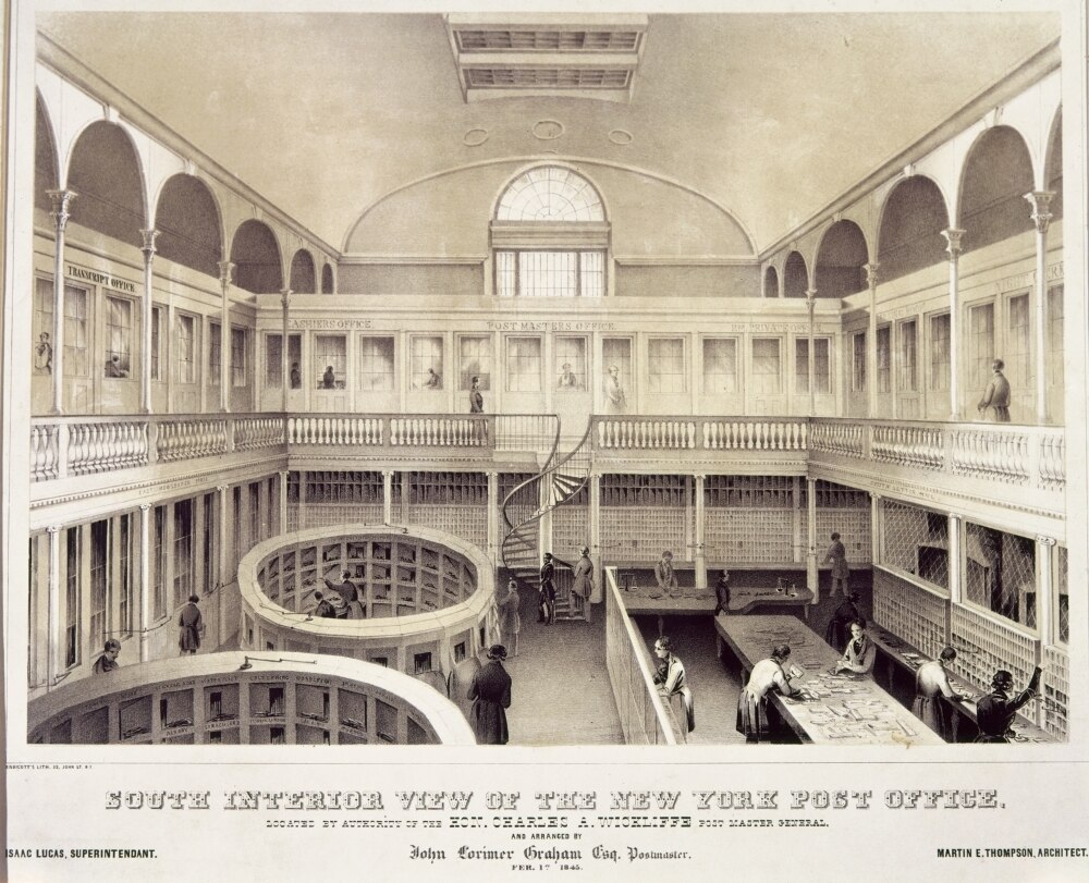 New York City Post Office. /N'South Interior View Of The New York Post
