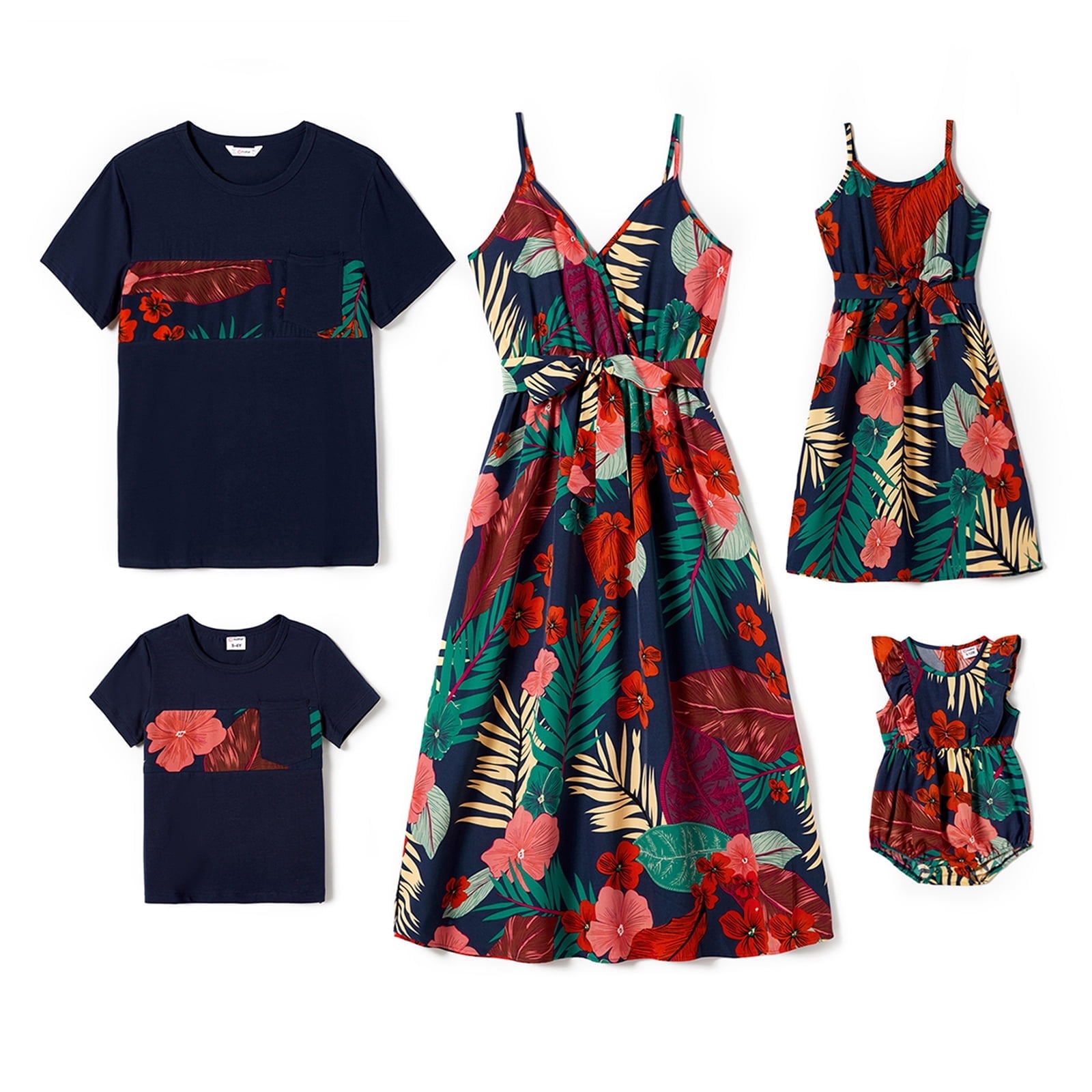 PatPat Women Dresses Mommy and Me Family Matching Outfits and Sleeveless Hawaiian Vacation Casual Beach Dresses for Women Sundresses, Womens M