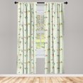 thumbnail image 4 of Ambesonne Flowers Insects Window Curtains, Rose and Chamomiles, Each 28" W x 95" L, Pastel Green Multicolor, 4 of 4