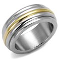 thumbnail image 1 of Alamode TK2390-8 Bague en Acier Inoxydable Bicolore IP Or Sans Pierre - Taille 8, 1 of 1