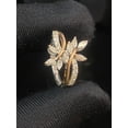 thumbnail image 4 of Pave 0.83 Cts Marquise Round Cut Diamonds Flower Petals Wedding Ring in Hallmark 14K Two-Tone Gold, 4 of 13