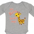 thumbnail image 4 of Inktastic My Nana Loves Me- Cute Giraffe Boys or Girls Long Sleeve Baby Bodysuit, 4 of 5