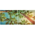 thumbnail image 3 of Coolnut Palm Tree Kitchen Curtains UV Protected Tier Curtains 2 Panels Kitchen Tiers Half Window Curtains for Guest Room Bathroom Laundry Room Basement, 24 x 27 Inch Home Decor, 3 of 7
