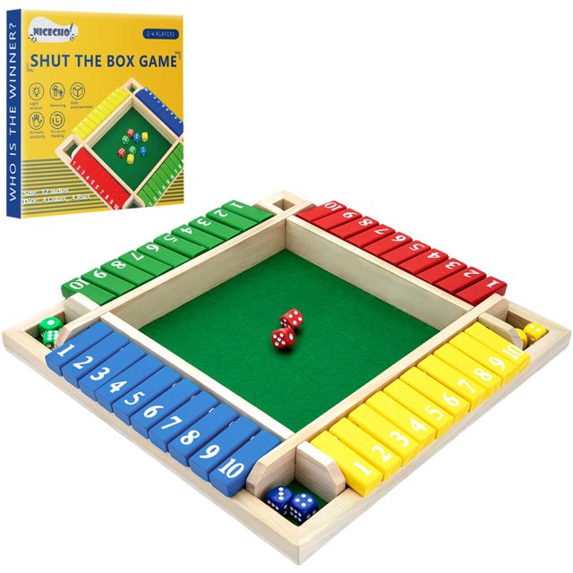 Mesa familiar de madera Nicecho de Shut The Box Game, 30 cm