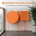 thumbnail image 3 of 3-Piece Folding Bistro Set – Metal Patio Table with 2 Chairs, Space-Saving Collapsible Design, No Assembly Required, Portable for Balcony, Porch & Outdoor Use, Weather Resistant, Orange, 3 of 8
