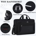 thumbnail image 5 of RAINSMORE Laptop Bag 17.3 Inch Laptop Briefcase for Men Women Large Waterproof Laptop Case Business Office Work Computer Bag Adjustable Shoulder Messenger Bag,Black, 5 of 7