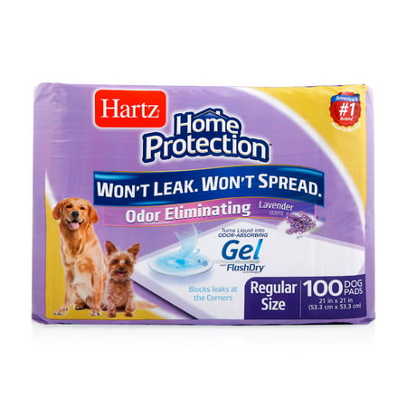 Hartz Home Protection Lavender Scent Odor-Eliminating Dog Pads, 21 in x 21 in, 100 Count