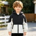 thumbnail image 6 of Fancifize Windproof Hooded Jackets for Little Boys Kids Outdoor Hiking Windbreaker with Pockets,Black, 6 of 8