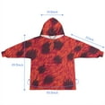 thumbnail image 7 of Red Cheetah Leopard Pattern Blanket Hoodies for Kids 6-13YR Oversize Wearable Blanket Hoodies for Boys Girls Teens, 7 of 7