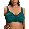 thumbnail image 2 of Deyllo Women Plus Size Push Up Bras Full Coverage Minimizer Bra Non Padded Unlined Green Bras Clothes-Size 36C, 2 of 4