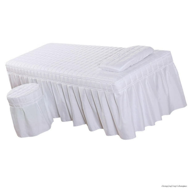 190X80cm SPA Massage Table Bedding Linen Skirt Beauty Sheet With Face