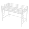 thumbnail image 4 of Leumius Loft Bed Twin XL Size,Heavy Duty Metal Bed Frame with Easy Climbing Ladder and Guardrails,White, 4 of 9