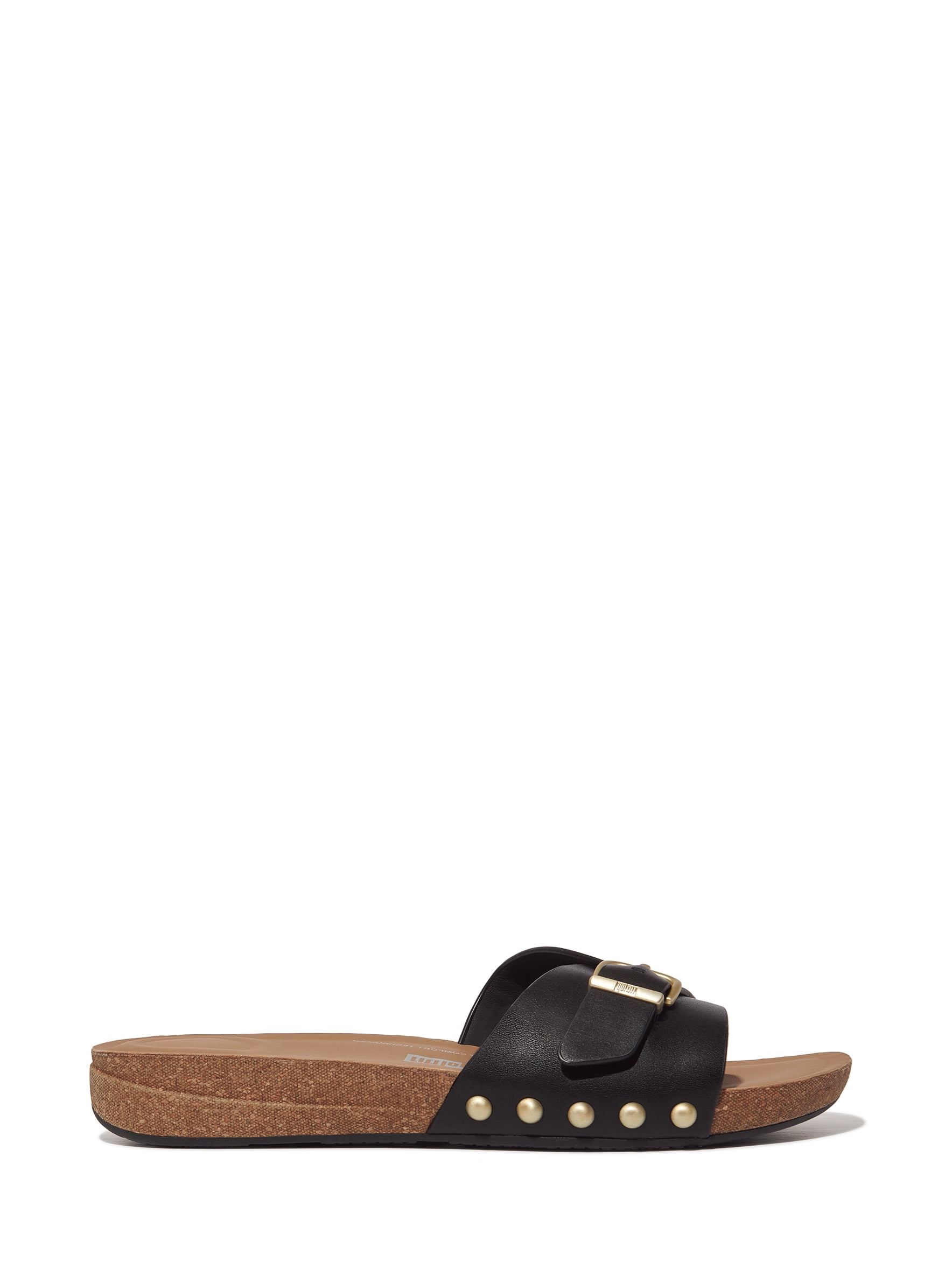 Fitflop Women's Iqushion Adjustable Buckle Leather Slides