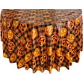 thumbnail image 5 of Newbridge Halloween Jack O Lantern Gingham 60 x 84 inch Oval Vinyl Flannel Backed Tablecloth, 5 of 8