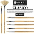 thumbnail image 3 of Escoda Clasico Chungking White Bristle Brush - Fan, Long Handle, Size 2, 3 of 4