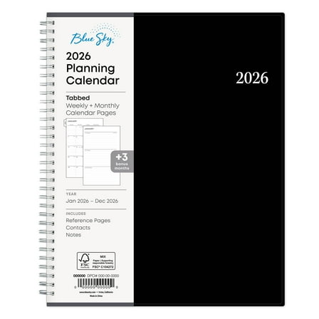 2026 Blue Sky Monthly Planner, 8-1/2" x 11", Enterprise, January To December, 111288