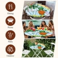 thumbnail image 6 of Round Table Cover 45-54 Inch St. Patrick's Day Waterproof Reusable Table Cloth Round Fitted Vinyl Tablecloth with Elastic Edged for Parties Outdoors, Lucky Gnomes Shamrock Leaves Flower Rainbow, 6 of 6