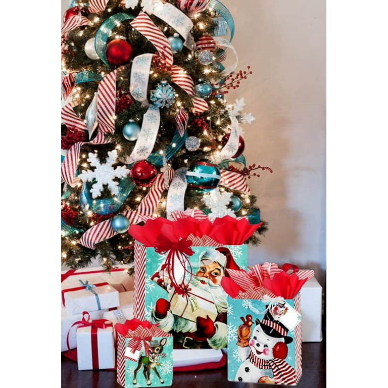 Colorful Christmas Gift Bags With Mix and Match Tags, Assorted