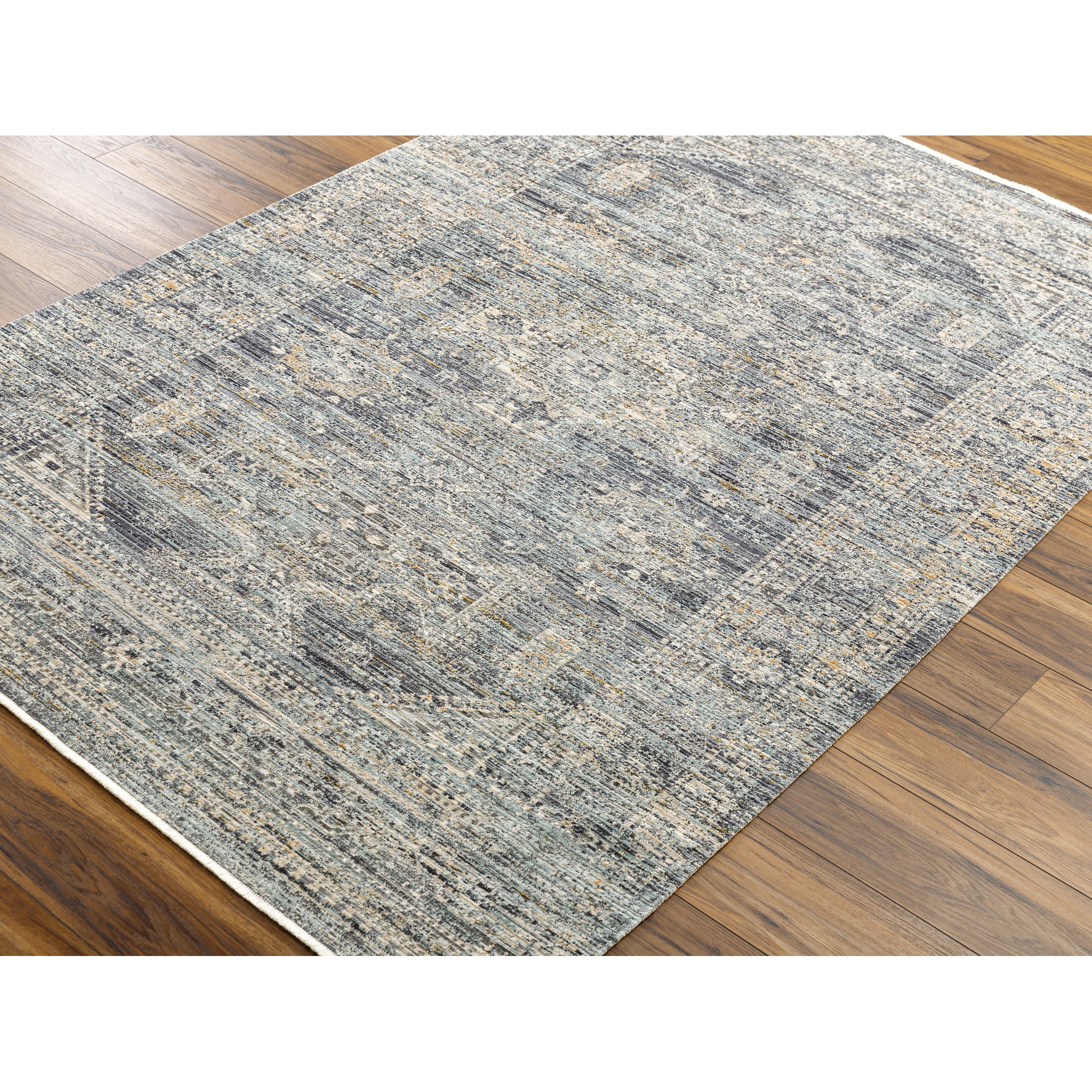 Livabliss x Becki Owens Margaret Medallion Washable Area Rug,5'3" x 7'10",Navy/Gray