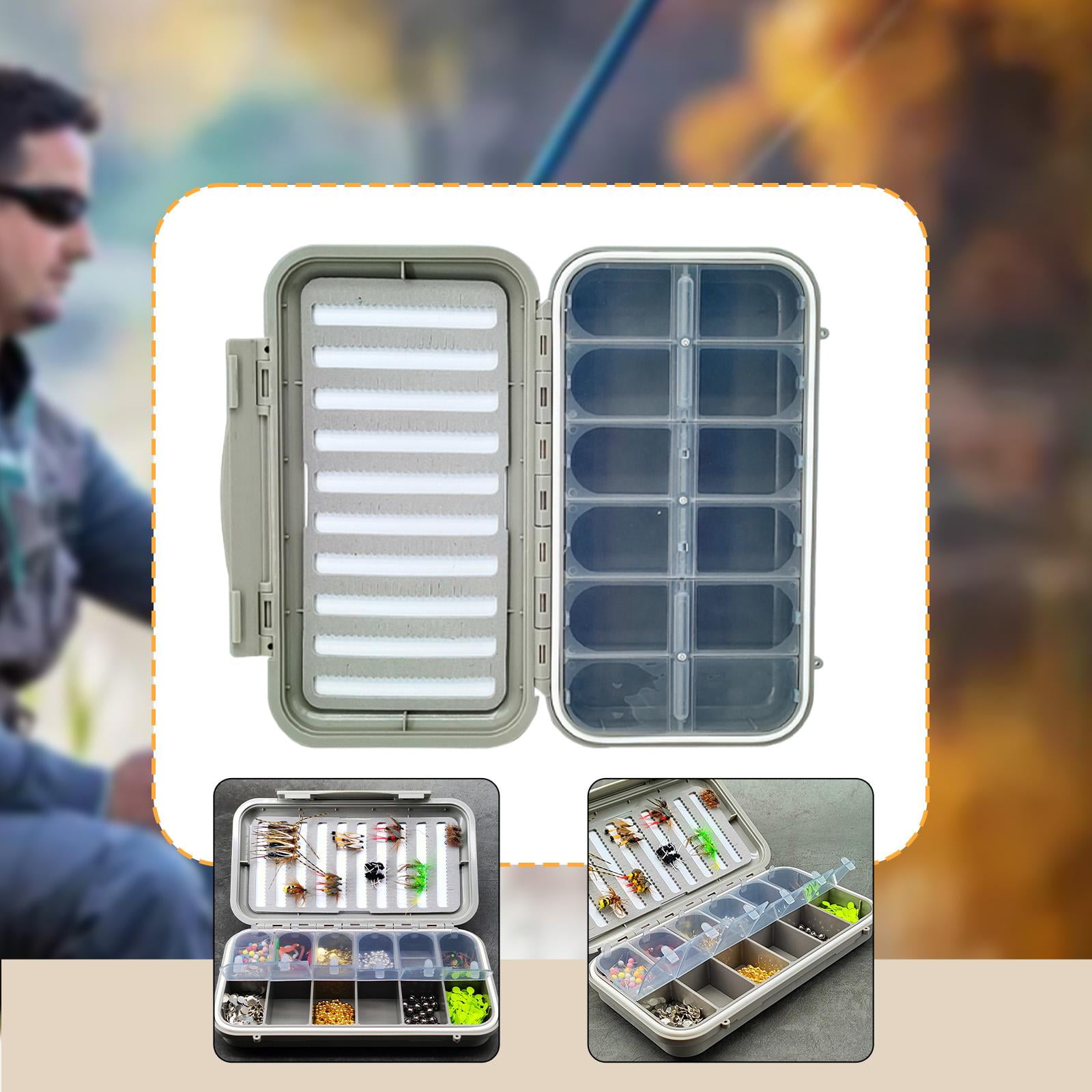 Dualoai Fishing Tackle Box Baits Storage Case Hooks Organizer Waterproof Fly Fishing Box
