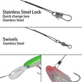 thumbnail image 5 of Fishing Wire Leader Line Rig 60Pcs Sturdy Stainless Steel Line Wire with Barrel Swivel Snap 5.9in/7.9in/9.8in, Leader Line Black, 5 of 6