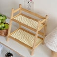 thumbnail image 4 of Kraoden Double Layer Desktop Storage Rack, Wooden Organizer for Home and Office, Stylish Multi-Functional Shelf for Kitchen and Bedroom, Space-Saving Solution, 4 of 9