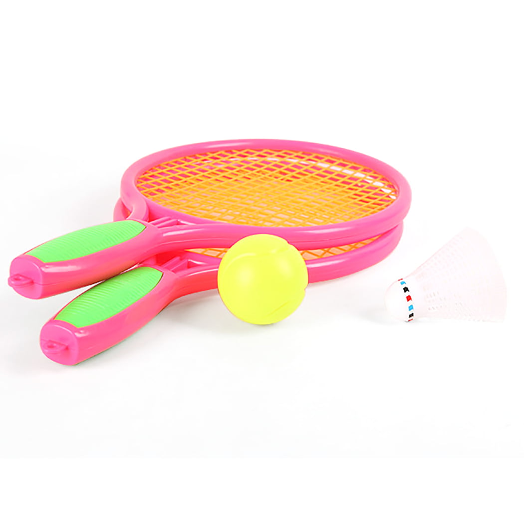 Multicolor Markeny 12PCS Plastic Rackets Set Mini Tennis Racquets Battledores with Tennis and Shuttlecock for Children Play Indoors and Outdoors 