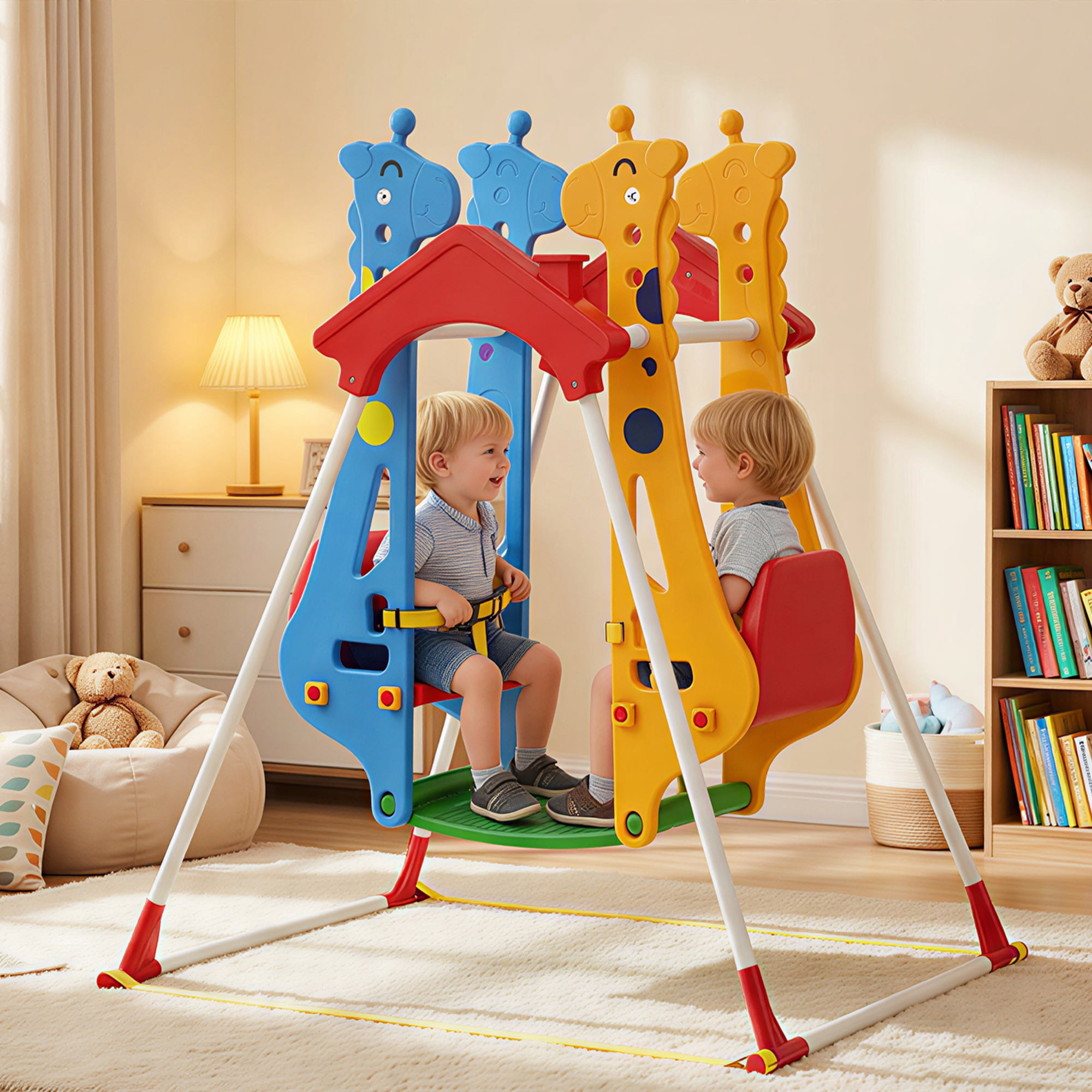 XJD, Kids Playset, Pink, 4-in-1 Indoor and Outdoor Playground
