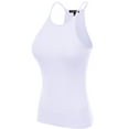 thumbnail image 3 of FashionMille Women Regular Fit Casual Basic Active High Neck Ribbed Tank Top, 3 of 5