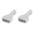 thumbnail image 4 of kurtrusly 4 USB Ports Phone Tablet Smart Fast Car Charger Phone MP4 Quick Charging Adaptor White 2Set, 4 of 6