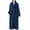 Navy, variant on Women Flannels Robe Fleece Bathrobe Full-Length Pajama Thicken Loungewear Zip Down Homewear V Neck Night Gowns Long Sleeve PJs Oversized Nightdress Fall Winter Housecoat