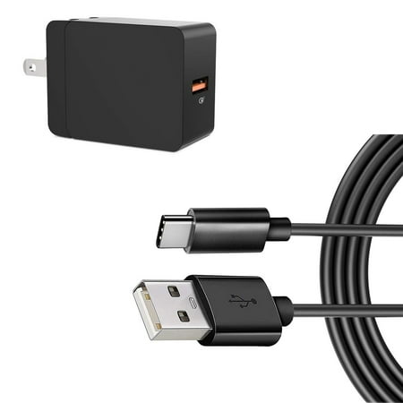 6ft Long USB-C Cable 18W Fast Home Charger for Samsung Galaxy S24 FE - Power Cord Wall AC Adapter Long Wire QC3 for Galaxy S24 FE