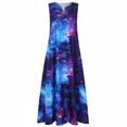 thumbnail image 2 of Vestido de mujer con estampado de estrellas, ropa de verano, vestido largo sin mangas de algodón, azul, XL Jumpingount AP002209-12, 2 of 7