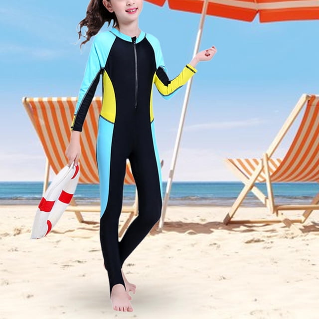Traje de neopreno para niños y niñas, traje de baño con cremallera frontal para niños, traje de baño con protección solar, traje de surf para buceo, 4XL