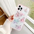 thumbnail image 4 of Compatible with iPhone 15 Pro Butterfly Case Cute Bling Glitter Stars Transparent Clear Design Girly Women Girls Soft TPU Lens Protection Luxury Shockproof Shockproof Cover, Pink, 4 of 7