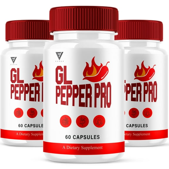 (3 Pack) GL Pepper Supplement, GLPepper Premium Keto Capsules (180 Capsules)