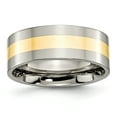 thumbnail image 1 of Titanium 14k Yellow Inlay Flat 8mm Polished Band Ring 11.5 Size, 1 of 6