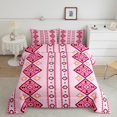 thumbnail image 1 of Erosebridal Pink Aztec Bedding Sets King with Comforter, Mandala Hippie Duvet Insert, Geometric Decor, Reversible 3-Piece, 1 of 7