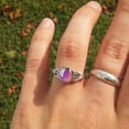 thumbnail image 4 of Summer Clearance Rings for Women 925 Sterling Silver Round Artificial Gemstone Inlaid Hollow Temperature Changing Color Ring Jewelry, 4 of 5