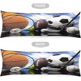 thumbnail image 5 of Sports Theme Body Pillow Cover Sport Ball Football Soccer Basektball Softball Long Pillow Case with Zipper Decorative Bedding Pillowcase Farmhouse Cushion Pillow Covers for Couch Bedroom,20"x54", 5 of 6
