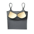 thumbnail image 5 of Munlar Summer Tops for Women 2025 Ribbed Crop Dark Gray Camisole Spaghetti Straps Sleeveless Square Neck Solid Color Slim Tee, 5 of 6