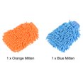thumbnail image 3 of Uxcell Large Double-Side Microfiber Soft Chenille Dusting Mitten Blue Orange 2in1 Set, 3 of 5