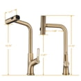 thumbnail image 6 of Izzovium Brushed Gold Kitchen Faucet with Pull Down Sprayer, Single Handle 360° Rotating Waterfall Faucet, 3.7L/min Flow, 11.81" Spout Height, Desktop Installation, 6 of 8