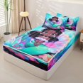 thumbnail image 2 of Homewish Girls Mermaid Zipper Twin Comforter Sets with Fitted Sheet and 2 Pillowcases,Sea Ocean Princess Zipper Bedding Set,Colorful Stars Reversible,4-Piece, 2 of 7