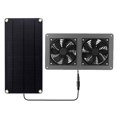 thumbnail image 1 of Solar Exhaust Fan Air Extractor Ventilator Solar Panel Powered Dual Fan for Dog Chicken House Greenhouse RV, 1 of 5