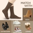 thumbnail image 6 of CoCoMangos 6 Pairs Ruffle Socks Soft Cute Frilly Turn-Cuff Long Casual Slouch Cotton Crew Socks for Women Gifts, 6 of 7