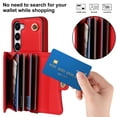 thumbnail image 2 of Feishell Shoulder Case for Samsung S21 FE, Wallet with Credit Card Holder Lanyard Crossbody Strap Women Girls Leather Magnetic Clasp Square Flip Cover for Samsung Galaxy S21 FE, Red, 2 of 10