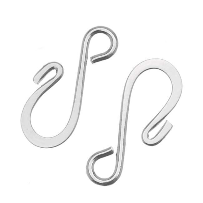 SHook Clasps Silver Plated 7mm x 16mm (20 Pieces)