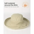 thumbnail image 2 of Sun Hats for Women Gardening Hat Wide Brim Ponytail Beach Sun Protection Breathable Cotton Summer Hat with Fold-Up Brim, 2 of 16