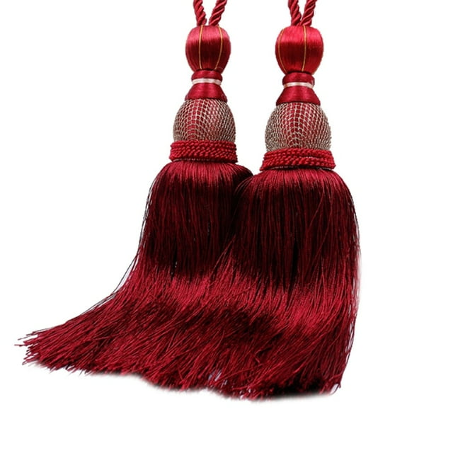 EeaseCA 2 Pcs Décoration de Maison de Luxe Clips de Rideau Accessoires Ceinture Suspendue Sangle de Rideau Boule Boucle à Nœud (Rouge Violacé)